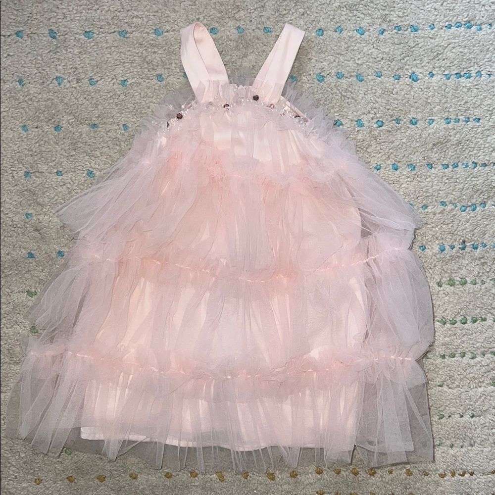 Pink Tulle Layered Dress